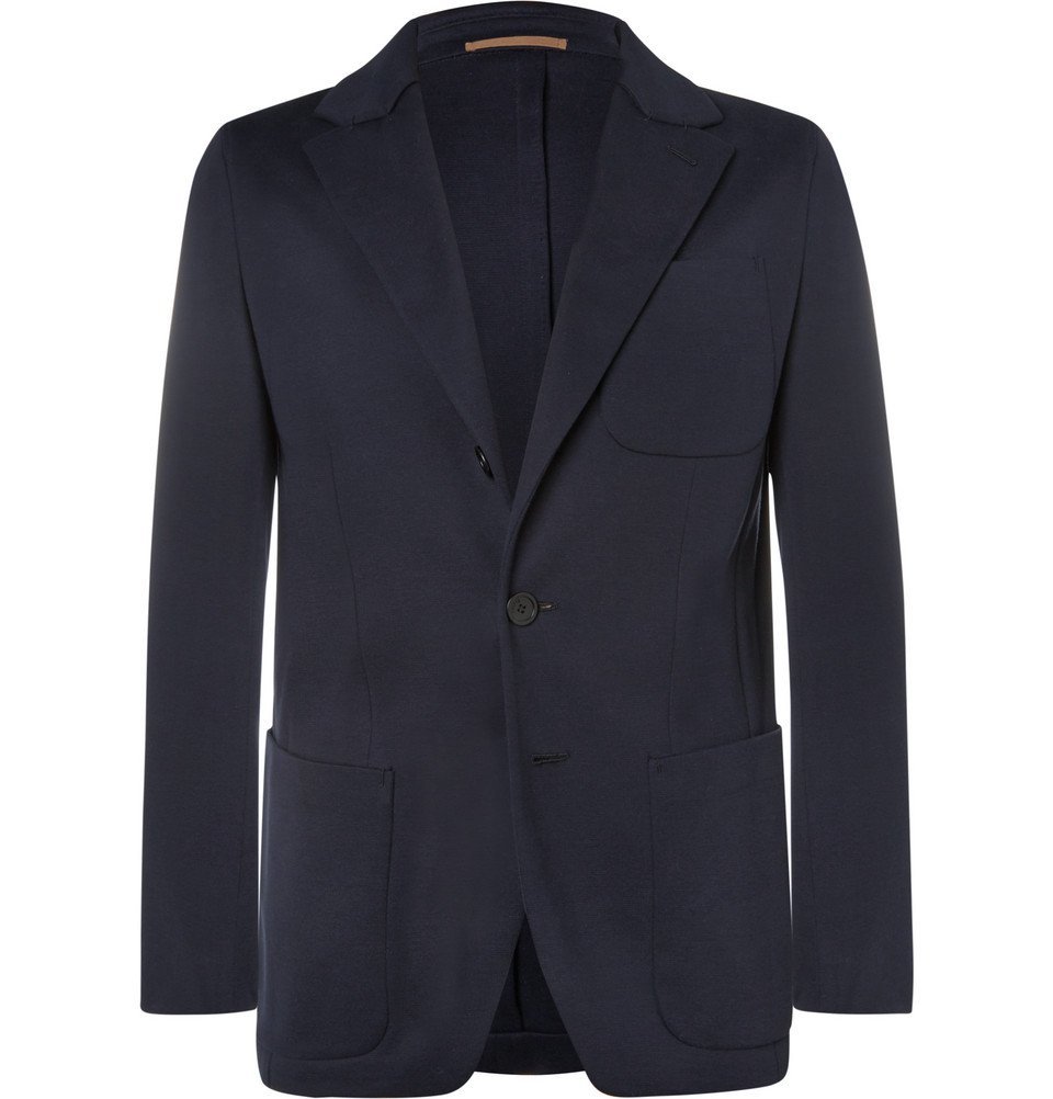 Berluti - Navy Slim-Fit Cotton-Jersey Blazer - Men - Navy Berluti