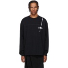 Kiko Kostadinov Black 007 Graphic Embroidery Long Sleeve T-Shirt