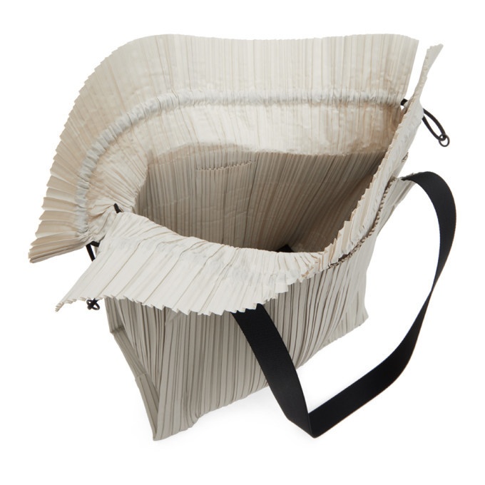Pleats Please by Issey Miyake Square Pleats Bag - Ivory on Garmentory