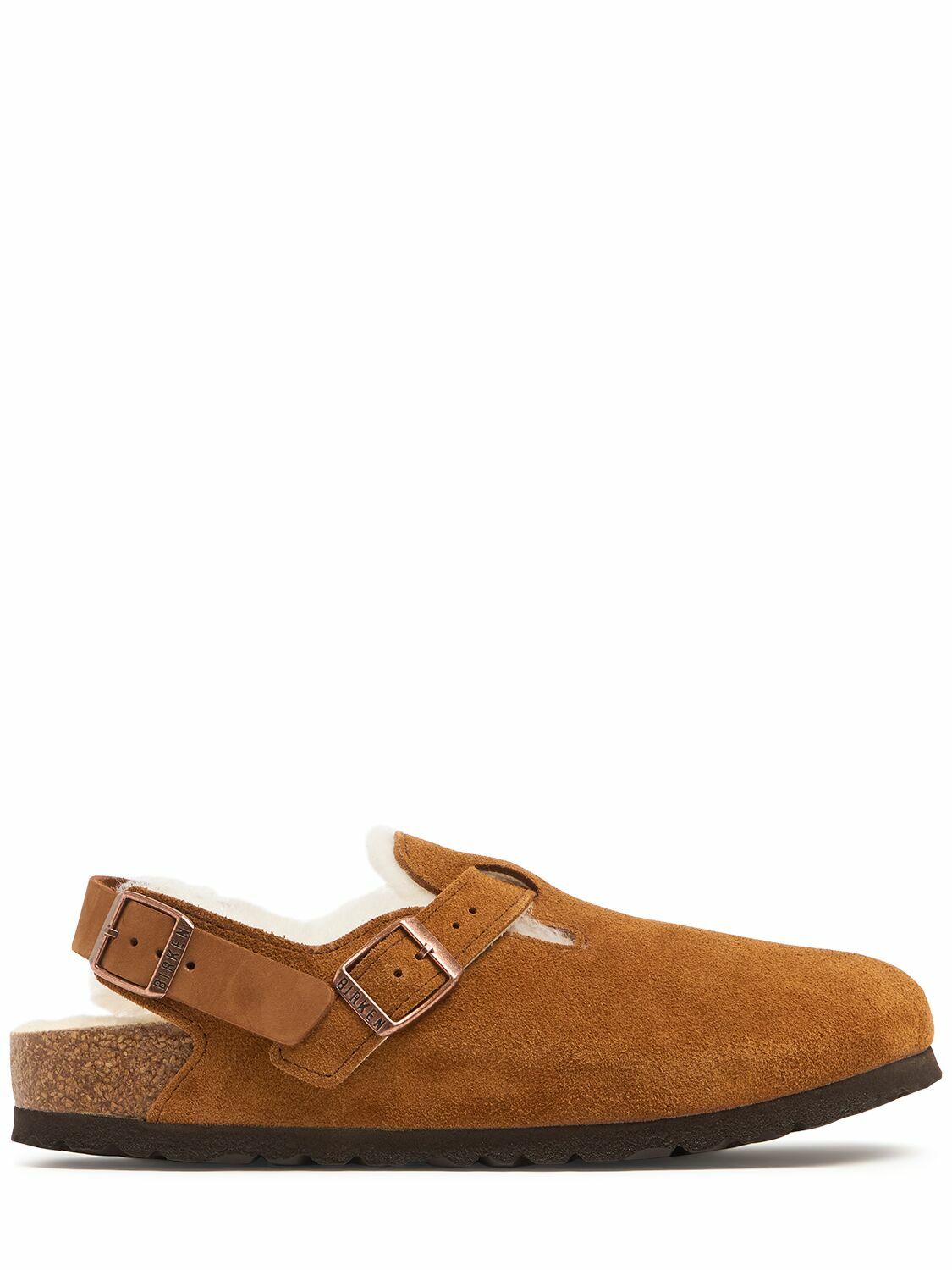 BIRKENSTOCK Tokio Shearling & Suede Sandals Birkenstock