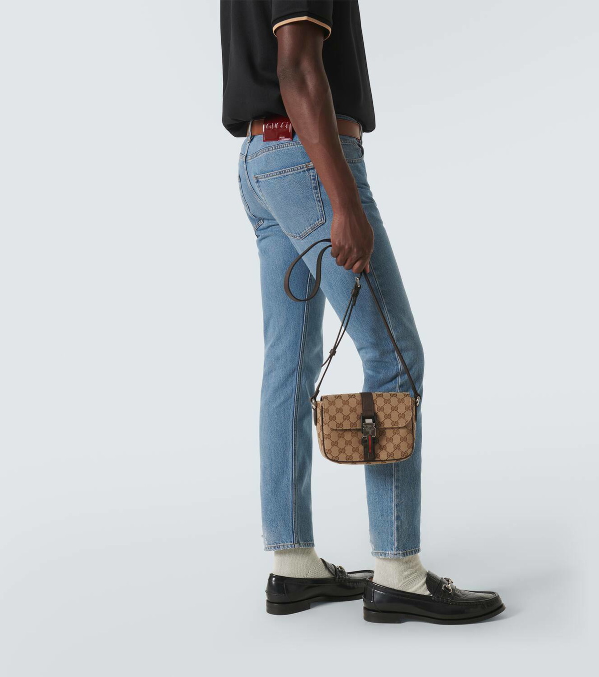 Gucci GG canvas Mini leather-trimmed crossbody bag Gucci