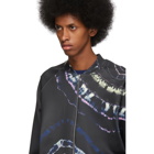 Dries Van Noten Navy Tie-Dye Graphic Habson Zip-Up Sweater