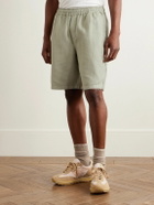 Folk - Assembly Straight-Leg Garment-Dyed Cotton and Hemp-Blend Shorts - Green