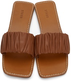 Staud Tan Nina Ruched Sandals