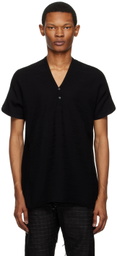 Label Under Construction Black Laddered Henley