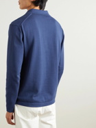 Mr P. - Colour-Block Cotton Polo Shirt - Blue