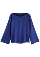 Eileen Fisher Stretch-silk Satin top Dark Blue