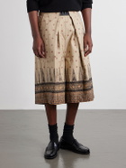 KAPITAL - Wide-Leg Printed Cotton Shorts - Neutrals
