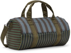 Paul Smith Blue & Khaki Porter Edition Striped Duffle Bag
