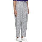 House of the Very Islands White and Navy Striped Hi Trousers