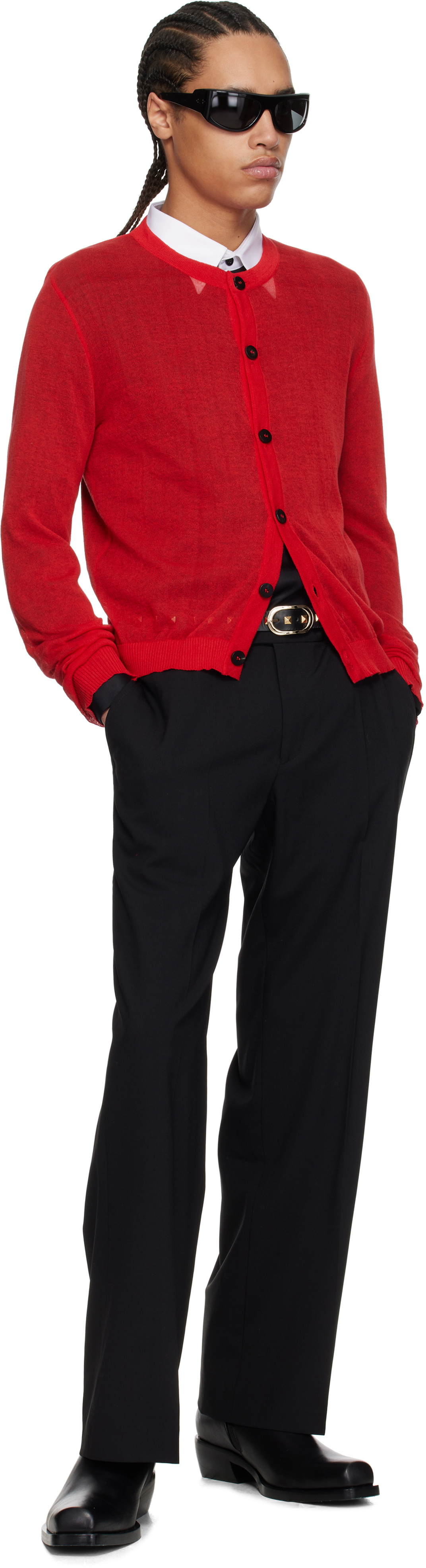 Ernest W. Baker Red Sheer Cardigan