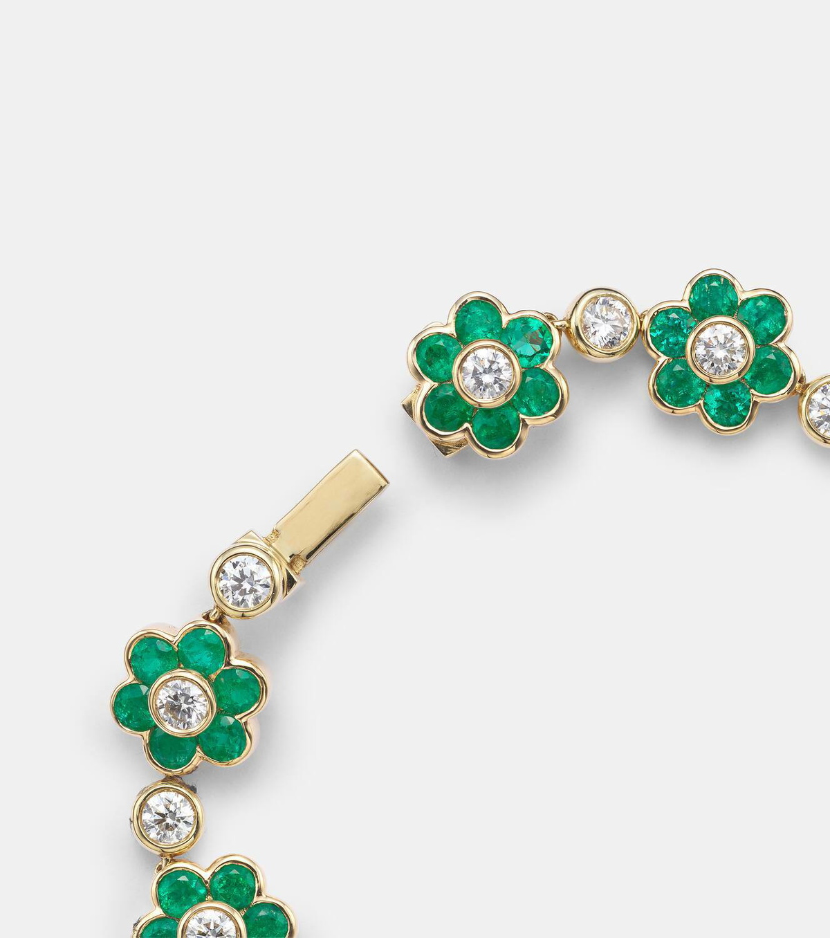 Anita Ko Flora 18kt yellow gold bracelet with emeralds and diamonds