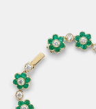 Anita Ko Flora 18kt yellow gold bracelet with emeralds and diamonds