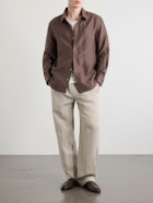 God's True Cashmere - Cocoa Linen Shirt - Brown