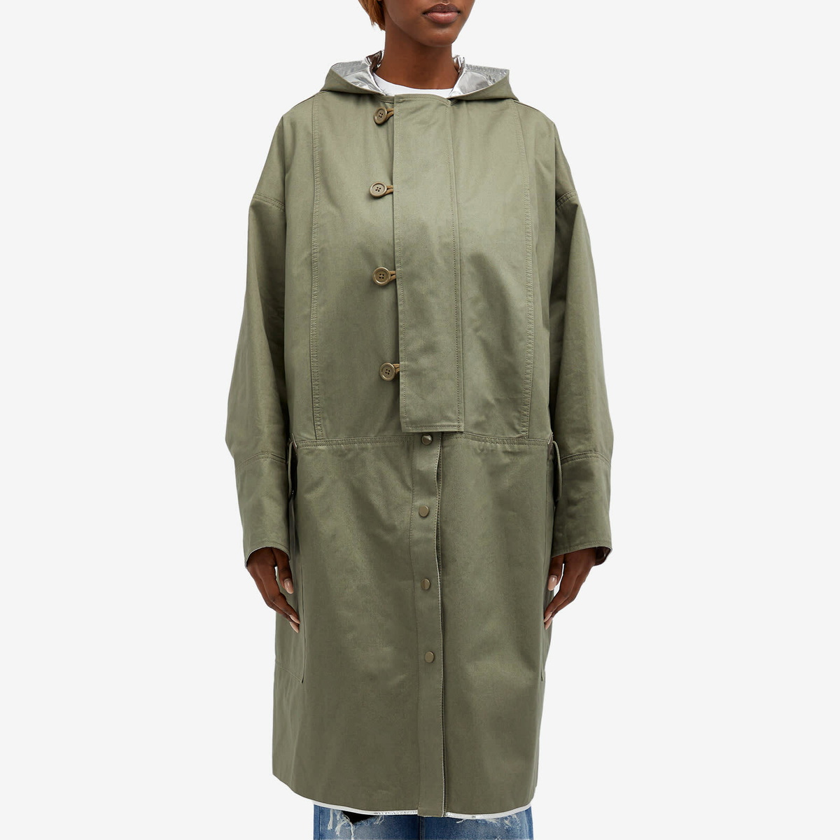 Paco Rabanne Women's Reversible Parka Jacket in Green Paco Rabanne