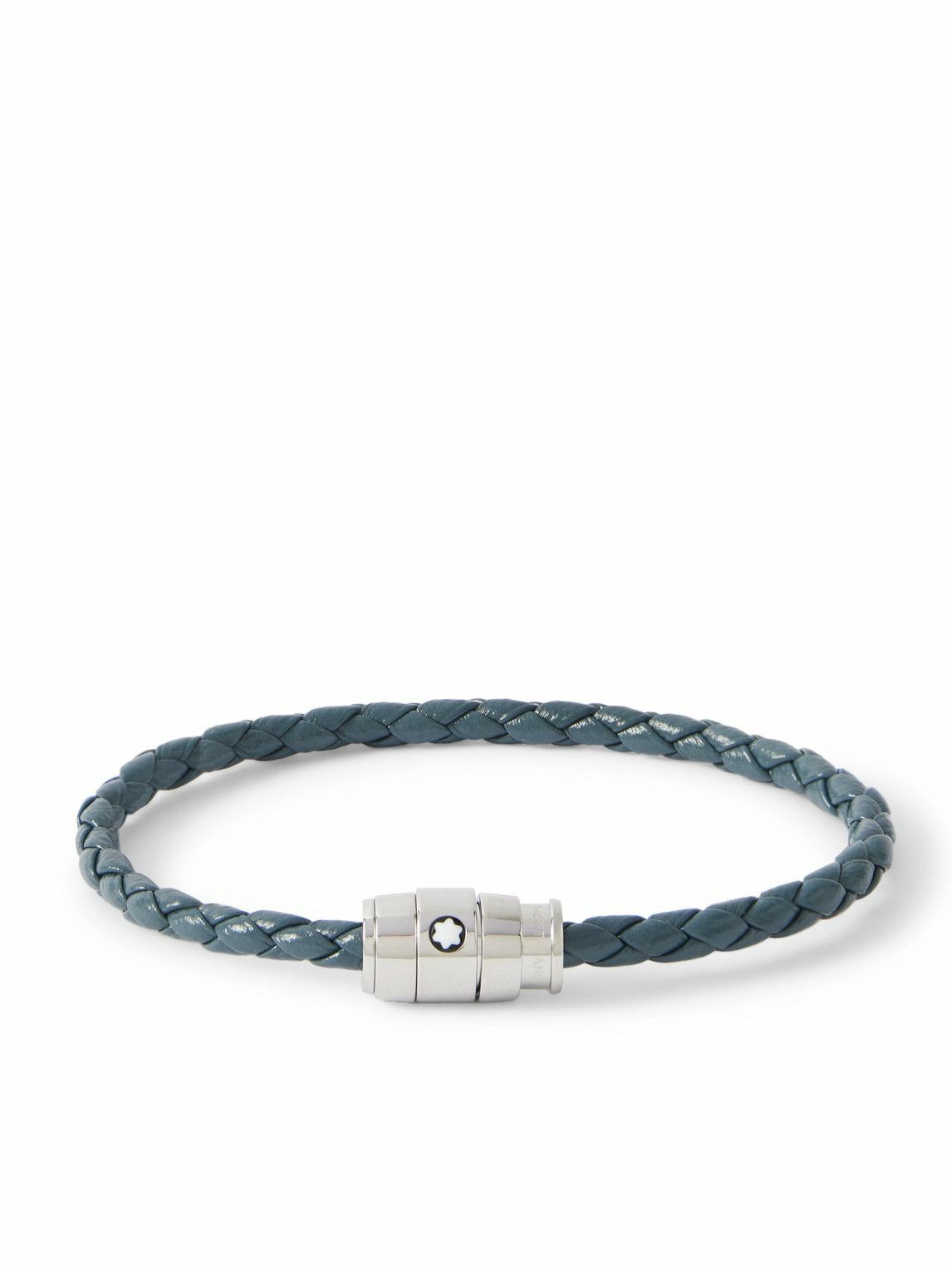 Montblanc - Meisterstück 3-Ring Stainless Steel and Woven Leather Bracelet