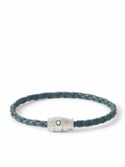 Montblanc - Meisterstück 3-Ring Stainless Steel and Woven Leather Bracelet