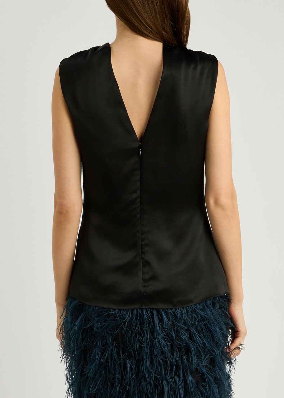 Roksanda Maris Silk-satin top Black