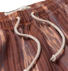 Mollusk - Jeffrey Slim-Fit Cotton-Jacquard Drawstring Trousers - Brown