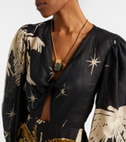 Johanna Ortiz Pradera Geométrica linen maxi dress