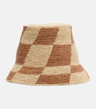 Alémais Checked raffia bucket hat
