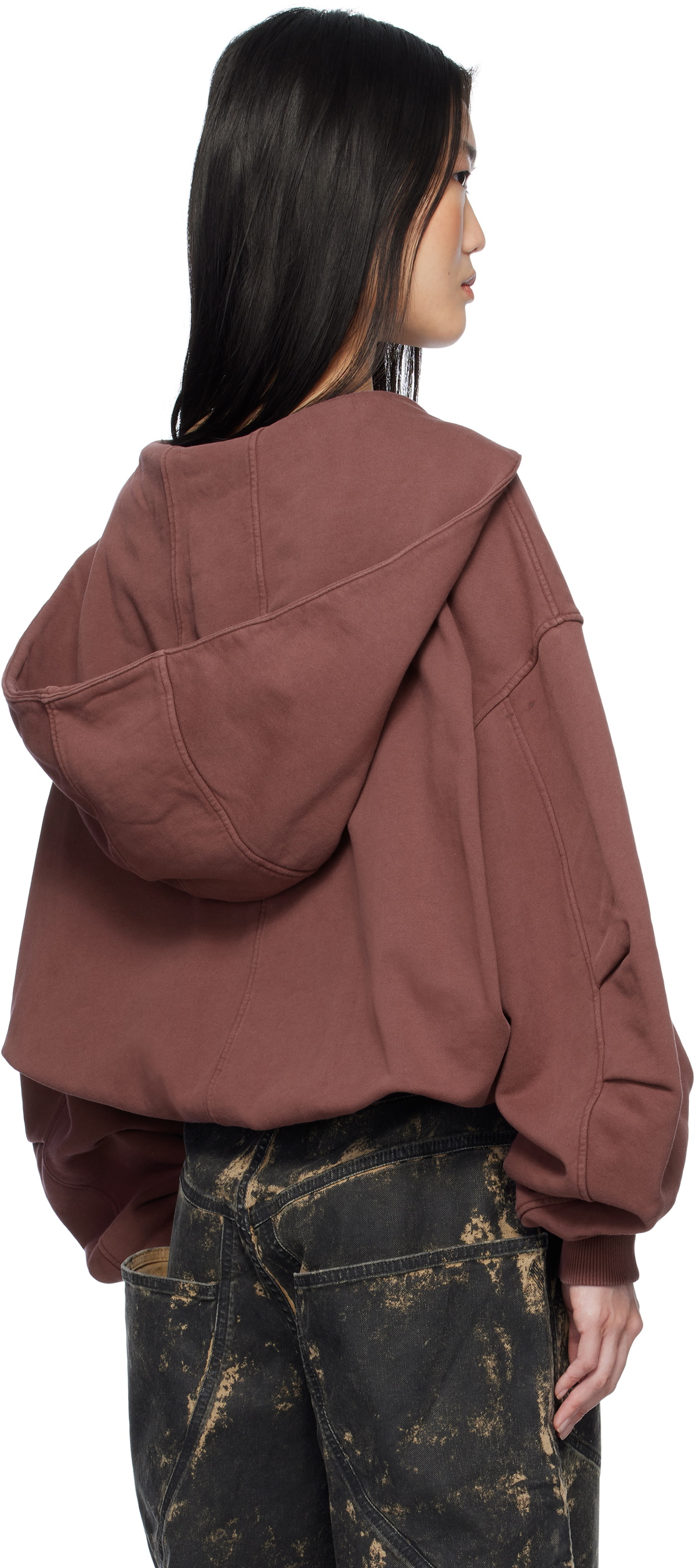 The Attico Purple Bonded Logo Hoodie