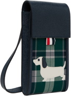 Thom Browne Green & Navy Hector Icon Phone Pouch