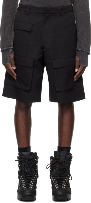 Photo: HELIOT EMIL Black Cellulae Cargo Shorts