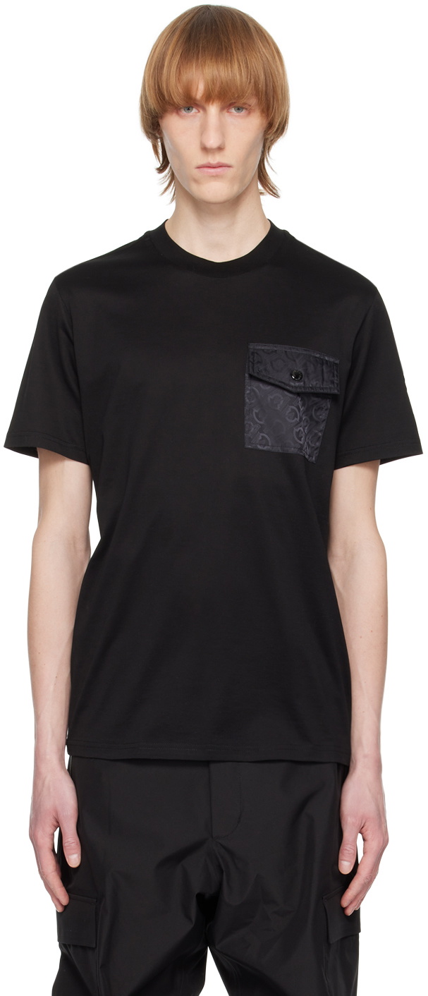 MONCLER cotton crew neck print Short sleeve T-shirt tops black L main image 1