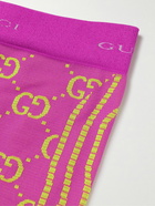 GUCCI - Logo-Jacquard Stretch-Knit Tights - Pink