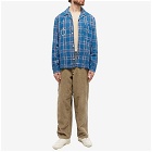Magic Castles Men's Checked Wave Overshirt in Blue Multicheck
