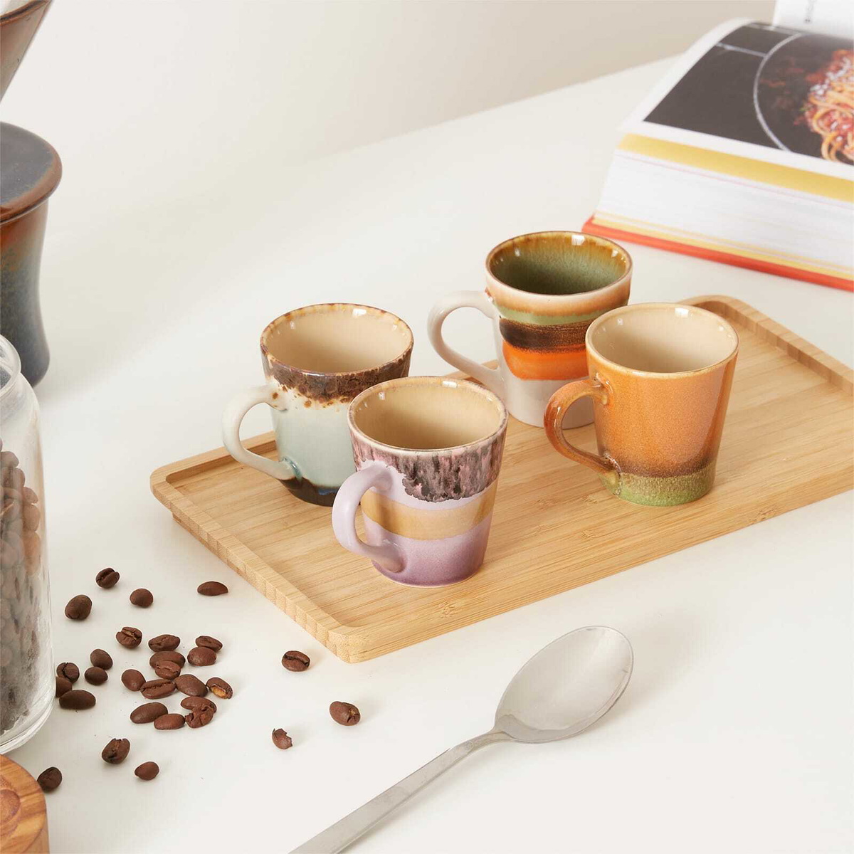 HKliving Espresso Mugs - Set of 4 in Retro 