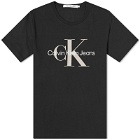 Calvin Klein Men's Seasonal Monologo T-Shirt in Black/Porpoise