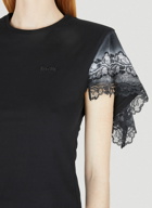 Lace Sleeve T-Shirt in Black