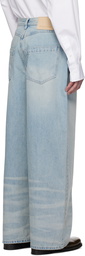 WOOYOUNGMI Blue Wide Washed Jeans