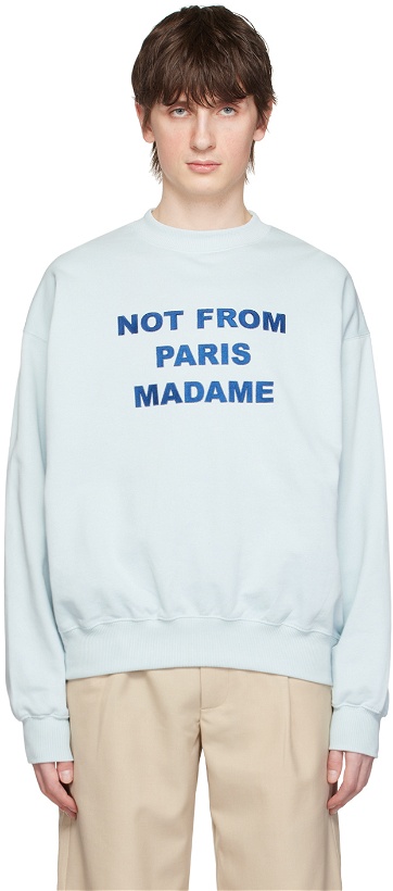 Photo: Drôle De Monsieur Blue 'Le Sweatshirt Slogan' Sweatshirt