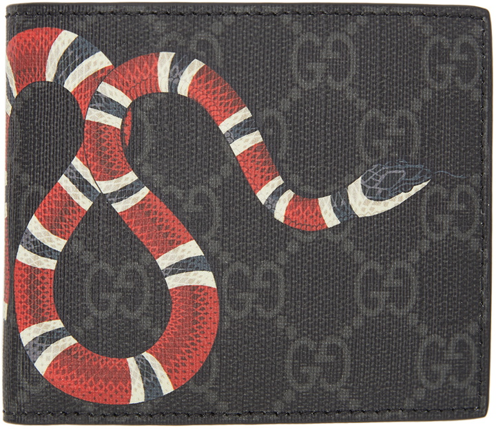 Photo: Gucci Black GG Supreme Snake Wallet