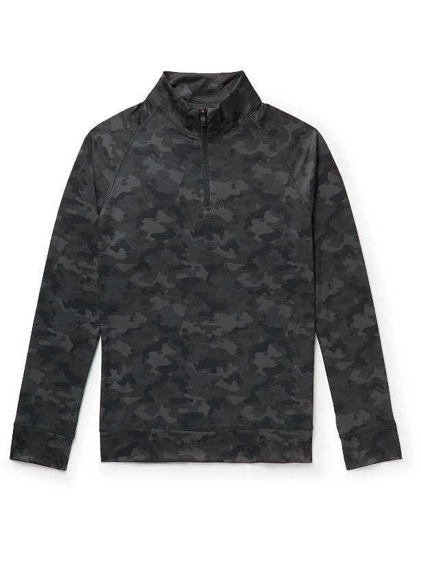 Photo: G/FORE - Camouflage-Print Stretch-Jersey Half-Zip Golf Mid-Layer - Black