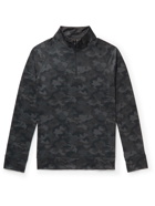 G/FORE - Camouflage-Print Stretch-Jersey Half-Zip Golf Mid-Layer - Black