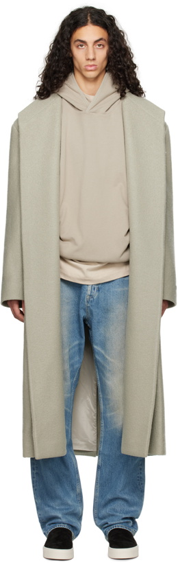 Photo: Fear of God Gray Stand Collar Coat