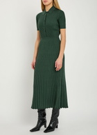Gabriela Hearst Amor Ribbed Cashmere-blend Midi Shirt Dress Green
