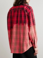 VETEMENTS - Bleached Checked Cotton-Blend Flannel Shirt - Red