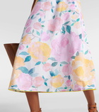 Juliet Dunn Floral cotton and linen midi dress