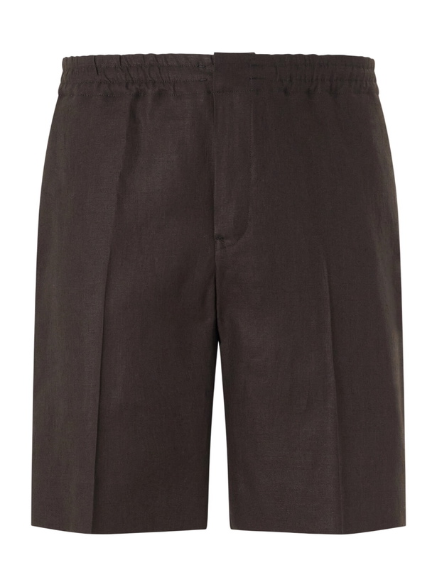 Photo: Zegna - Oasi Straight-Leg Linen Shorts - Brown