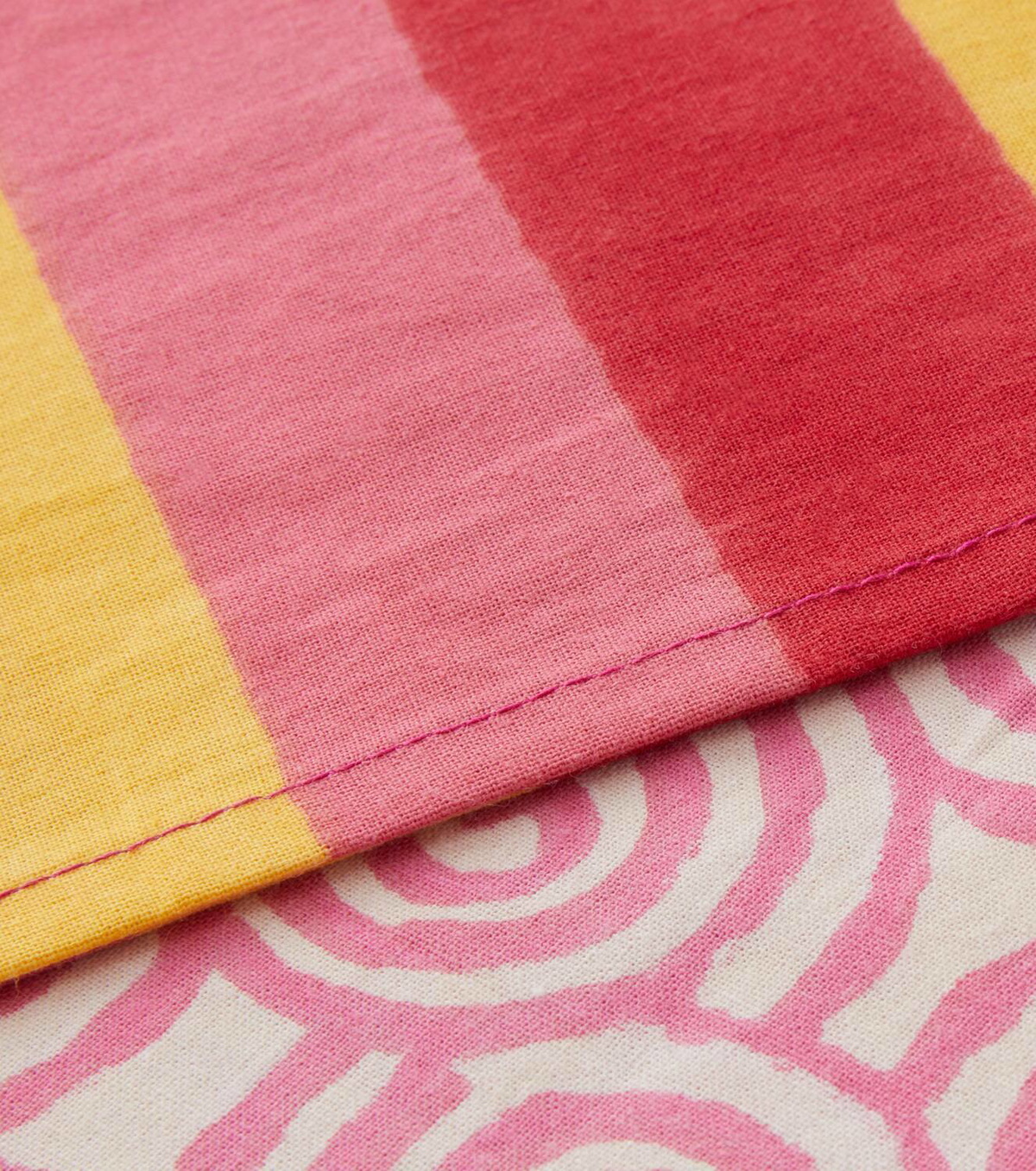 Lisa Corti Camelia Magenta Large cotton tablecloth