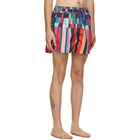 Paul Smith Multicolor Stripe Print Swim Shorts