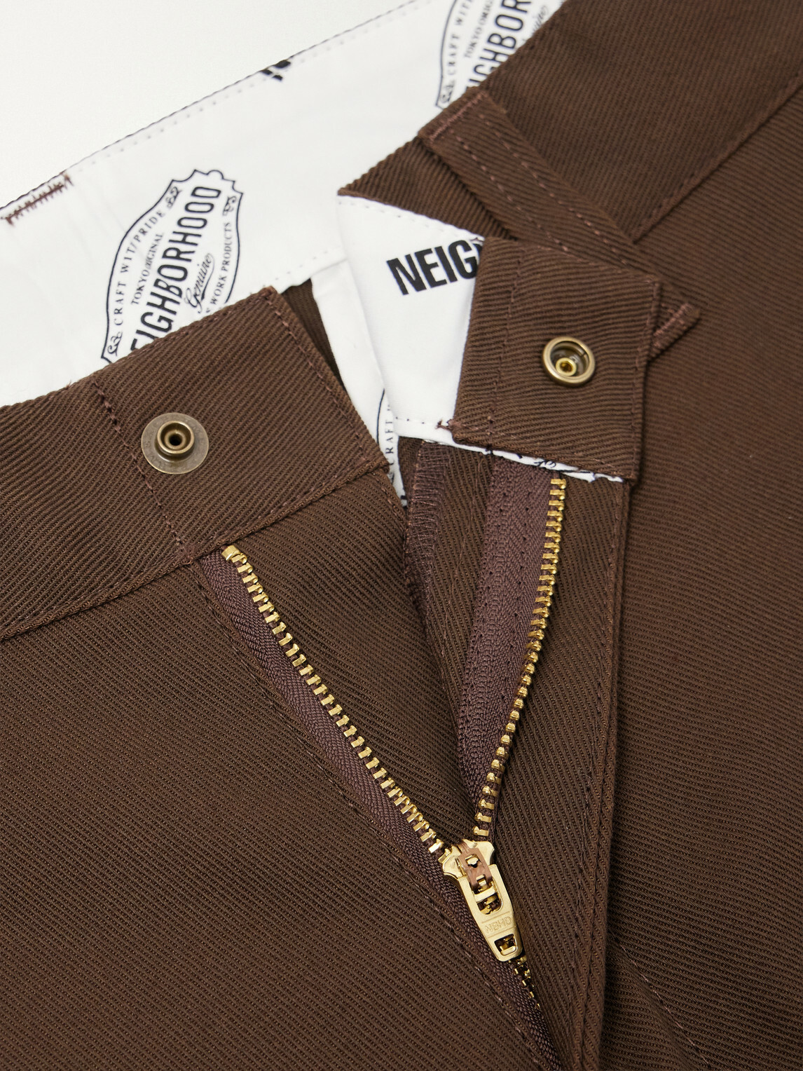 Neighborhood - Wide-Leg Twill Trousers - Brown
