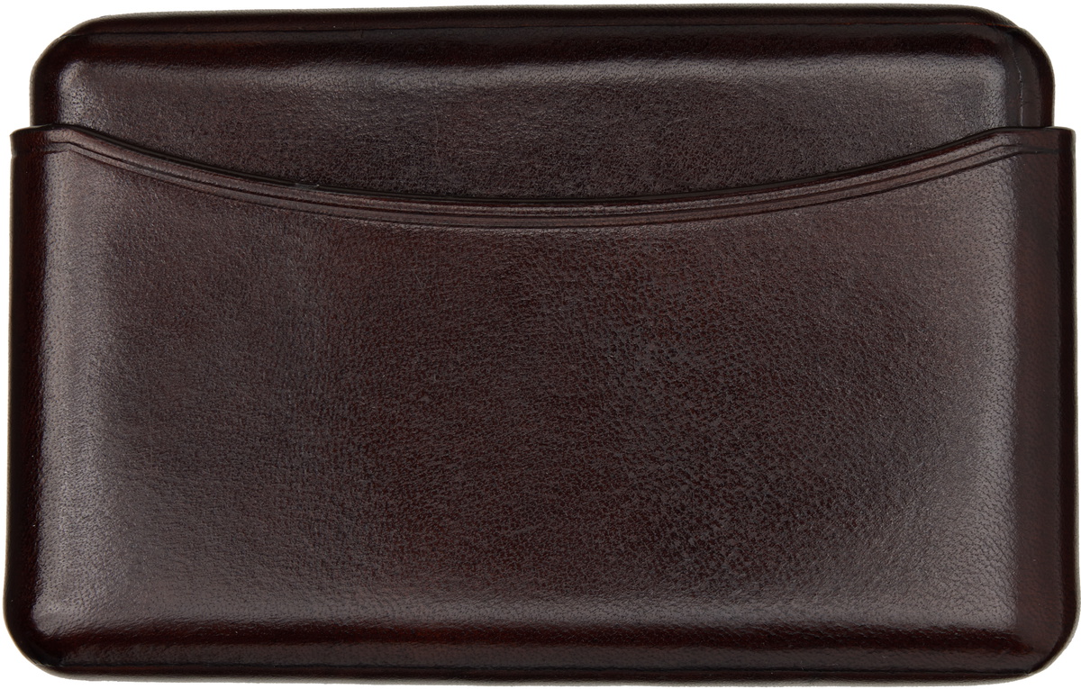 LEMAIRE Brown Molded Card Holder