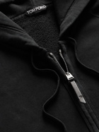 TOM FORD - Garment-Dyed Cotton-Jersey Zip-Up Hoodie - Black