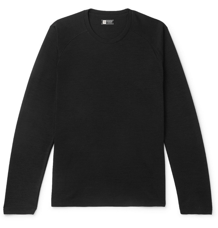 Photo: Z Zegna - TECHMERINO Wool and Silk-Blend T-Shirt - Black
